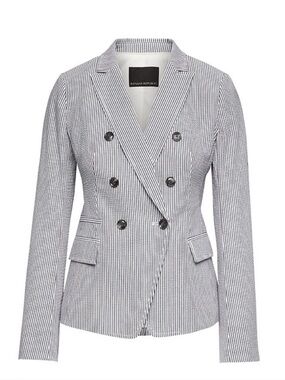 NEW Banana Republic Seersucker Academy Blazer women’s size 6